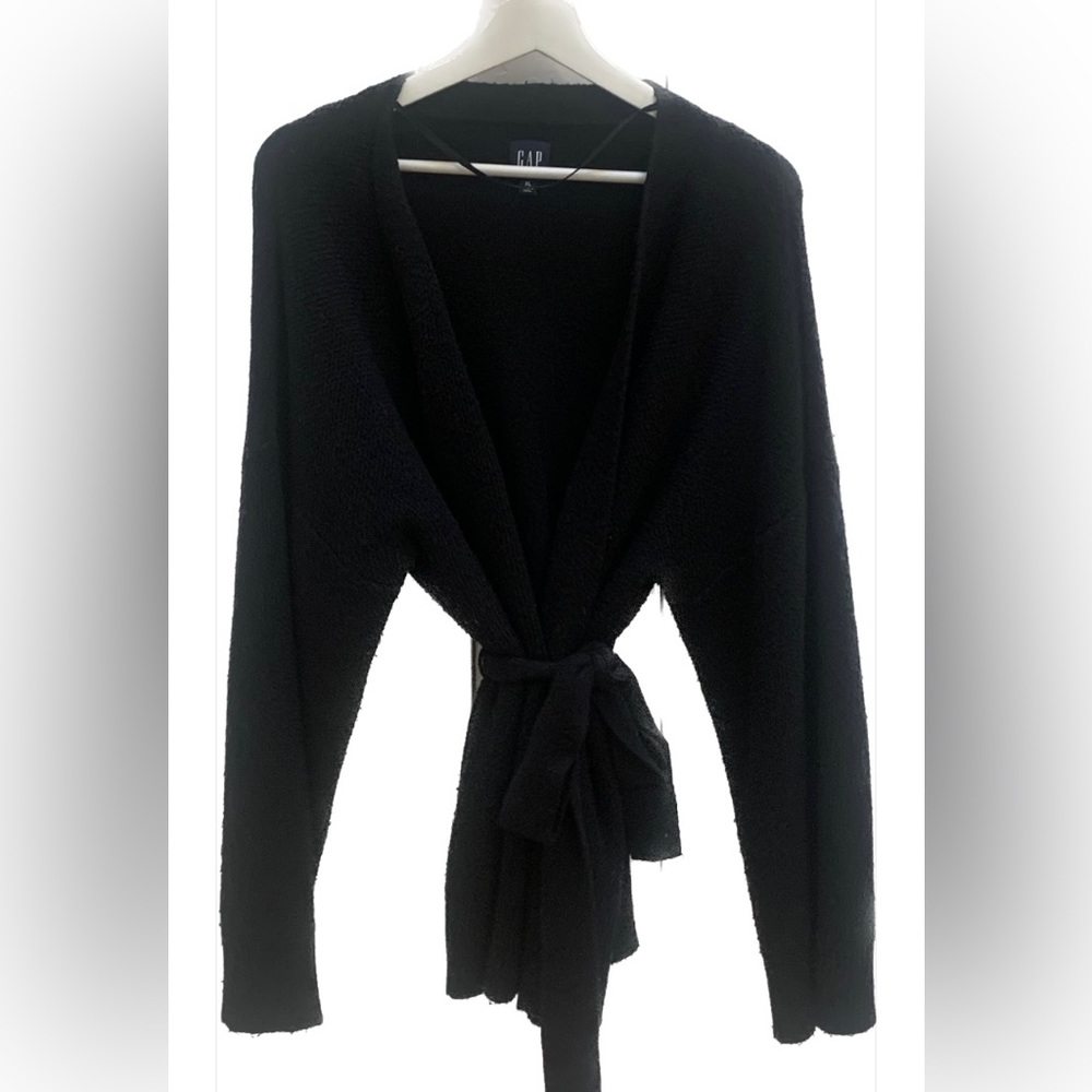 GAP Black belted cardigan